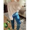 imageCicy Bell Womens Oversized Cable Knit Sweaters Crew Neck Long Sleeve Fall Chunky Pullover Casual Loose Fit Sweater TopsBeige