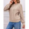 imageCicy Bell Womens Oversized Cable Knit Sweaters Crew Neck Long Sleeve Fall Chunky Pullover Casual Loose Fit Sweater TopsBeige