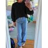 imageCicy Bell Womens Oversized Cable Knit Sweaters Crew Neck Long Sleeve Fall Chunky Pullover Casual Loose Fit Sweater TopsBlack