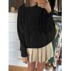 imageCicy Bell Womens Oversized Cable Knit Sweaters Crew Neck Long Sleeve Fall Chunky Pullover Casual Loose Fit Sweater TopsBlack