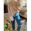 imageCicy Bell Womens Oversized Cable Knit Sweaters Crew Neck Long Sleeve Fall Chunky Pullover Casual Loose Fit Sweater TopsBrown