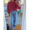imageCicy Bell Womens Oversized Cable Knit Sweaters Crew Neck Long Sleeve Fall Chunky Pullover Casual Loose Fit Sweater TopsBurgundy