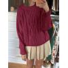 imageCicy Bell Womens Oversized Cable Knit Sweaters Crew Neck Long Sleeve Fall Chunky Pullover Casual Loose Fit Sweater TopsBurgundy