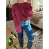 imageCicy Bell Womens Oversized Cable Knit Sweaters Crew Neck Long Sleeve Fall Chunky Pullover Casual Loose Fit Sweater TopsBurgundy