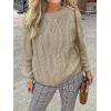 imageCicy Bell Womens Oversized Cable Knit Sweaters Crew Neck Long Sleeve Fall Chunky Pullover Casual Loose Fit Sweater TopsKhaki
