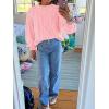 imageCicy Bell Womens Oversized Cable Knit Sweaters Crew Neck Long Sleeve Fall Chunky Pullover Casual Loose Fit Sweater TopsPink