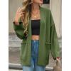 imageCicy Bell Womens Oversized Cardigans Long Sleeve Open Front Shawl Sweaters Knit Fall Outerwear with PocketsArmy Green
