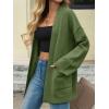 imageCicy Bell Womens Oversized Cardigans Long Sleeve Open Front Shawl Sweaters Knit Fall Outerwear with PocketsArmy Green