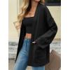 imageCicy Bell Womens Oversized Cardigans Long Sleeve Open Front Shawl Sweaters Knit Fall Outerwear with PocketsBlack