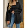imageCicy Bell Womens Oversized Cardigans Long Sleeve Open Front Shawl Sweaters Knit Fall Outerwear with PocketsBlack
