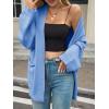 imageCicy Bell Womens Oversized Cardigans Long Sleeve Open Front Shawl Sweaters Knit Fall Outerwear with PocketsBlue