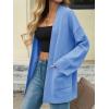imageCicy Bell Womens Oversized Cardigans Long Sleeve Open Front Shawl Sweaters Knit Fall Outerwear with PocketsBlue