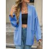 imageCicy Bell Womens Oversized Cardigans Long Sleeve Open Front Shawl Sweaters Knit Fall Outerwear with PocketsBlue