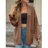 imageCicy Bell Womens Oversized Cardigans Long Sleeve Open Front Shawl Sweaters Knit Fall Outerwear with PocketsDark Brown