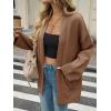 imageCicy Bell Womens Oversized Cardigans Long Sleeve Open Front Shawl Sweaters Knit Fall Outerwear with PocketsDark Brown