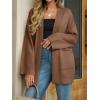 imageCicy Bell Womens Oversized Cardigans Long Sleeve Open Front Shawl Sweaters Knit Fall Outerwear with PocketsDark Brown