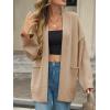 imageCicy Bell Womens Oversized Cardigans Long Sleeve Open Front Shawl Sweaters Knit Fall Outerwear with PocketsKhaki