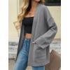 imageCicy Bell Womens Oversized Cardigans Long Sleeve Open Front Shawl Sweaters Knit Fall Outerwear with PocketsLight Grey