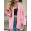 imageCicy Bell Womens Oversized Cardigans Long Sleeve Open Front Shawl Sweaters Knit Fall Outerwear with PocketsLight Pink