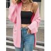 imageCicy Bell Womens Oversized Cardigans Long Sleeve Open Front Shawl Sweaters Knit Fall Outerwear with PocketsLight Pink