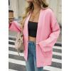 imageCicy Bell Womens Oversized Cardigans Long Sleeve Open Front Shawl Sweaters Knit Fall Outerwear with PocketsLight Pink