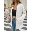 imageCicy Bell Womens Oversized Cardigans Long Sleeve Open Front Shawl Sweaters Knit Fall Outerwear with PocketsWhite