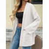 imageCicy Bell Womens Oversized Cardigans Long Sleeve Open Front Shawl Sweaters Knit Fall Outerwear with PocketsWhite