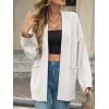 imageCicy Bell Womens Oversized Cardigans Long Sleeve Open Front Shawl Sweaters Knit Fall Outerwear with PocketsWhite