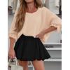 imageCicy Bell Womens Oversized Sweater Tops Crewneck Ruffle Puff Sleeve Knit Fall Sweaters Loose Fit Trendy Pullover TopApricot