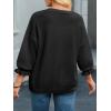 imageCicy Bell Womens Oversized Sweater Tops Crewneck Ruffle Puff Sleeve Knit Fall Sweaters Loose Fit Trendy Pullover TopBlack