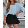 imageCicy Bell Womens Oversized Sweater Tops Crewneck Ruffle Puff Sleeve Knit Fall Sweaters Loose Fit Trendy Pullover TopBlue