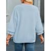imageCicy Bell Womens Oversized Sweater Tops Crewneck Ruffle Puff Sleeve Knit Fall Sweaters Loose Fit Trendy Pullover TopBlue