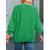 imageCicy Bell Womens Oversized Sweater Tops Crewneck Ruffle Puff Sleeve Knit Fall Sweaters Loose Fit Trendy Pullover TopGreen