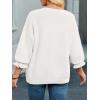 imageCicy Bell Womens Oversized Sweater Tops Crewneck Ruffle Puff Sleeve Knit Fall Sweaters Loose Fit Trendy Pullover TopWhite