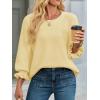 imageCicy Bell Womens Oversized Sweater Tops Crewneck Ruffle Puff Sleeve Knit Fall Sweaters Loose Fit Trendy Pullover TopYellow