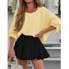 imageCicy Bell Womens Oversized Sweater Tops Crewneck Ruffle Puff Sleeve Knit Fall Sweaters Loose Fit Trendy Pullover TopYellow