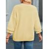 imageCicy Bell Womens Oversized Sweater Tops Crewneck Ruffle Puff Sleeve Knit Fall Sweaters Loose Fit Trendy Pullover TopYellow