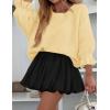 imageCicy Bell Womens Oversized Sweater Tops Crewneck Ruffle Puff Sleeve Knit Fall Sweaters Loose Fit Trendy Pullover TopYellow