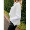imageCicy Bell Womens Oversized Turtleneck Poncho Sweaters Short Batwing Sleeve Casual Slouchy Loose Fit Chunky Knit Pullover TopsWhite