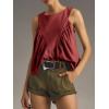 imageCicy Bell Womens Peplum Babydoll Tank Tops Summer Sleeveless Loose T Shirts Casual Shirred Flowy TopsDark Red