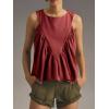 imageCicy Bell Womens Peplum Babydoll Tank Tops Summer Sleeveless Loose T Shirts Casual Shirred Flowy TopsDark Red