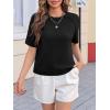 imageCicy Bell Womens Short Sleeve Sweater Casual Loose Fit Crewneck Tops Fall Dressy Pullovers ShirtsBlack