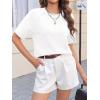 imageCicy Bell Womens Short Sleeve Sweater Casual Loose Fit Crewneck Tops Fall Dressy Pullovers ShirtsWhite
