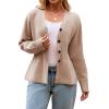 imageCicy Bell Womens V Neck Cardigan Sweaters Long Sleeve Cinched Waist Knit Tops Dressy Casual Button Up Fitted OuterwearApricot