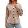 imageCicy Bell Womens V Neck Cardigan Sweaters Long Sleeve Cinched Waist Knit Tops Dressy Casual Button Up Fitted OuterwearApricot