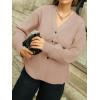 imageCicy Bell Womens V Neck Cardigan Sweaters Long Sleeve Cinched Waist Knit Tops Dressy Casual Button Up Fitted OuterwearApricot
