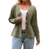 imageCicy Bell Womens V Neck Cardigan Sweaters Long Sleeve Cinched Waist Knit Tops Dressy Casual Button Up Fitted OuterwearArmy Green