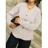 imageCicy Bell Womens V Neck Cardigan Sweaters Long Sleeve Cinched Waist Knit Tops Dressy Casual Button Up Fitted OuterwearBeige
