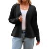 imageCicy Bell Womens V Neck Cardigan Sweaters Long Sleeve Cinched Waist Knit Tops Dressy Casual Button Up Fitted OuterwearBlack