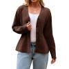 imageCicy Bell Womens V Neck Cardigan Sweaters Long Sleeve Cinched Waist Knit Tops Dressy Casual Button Up Fitted OuterwearBrown
